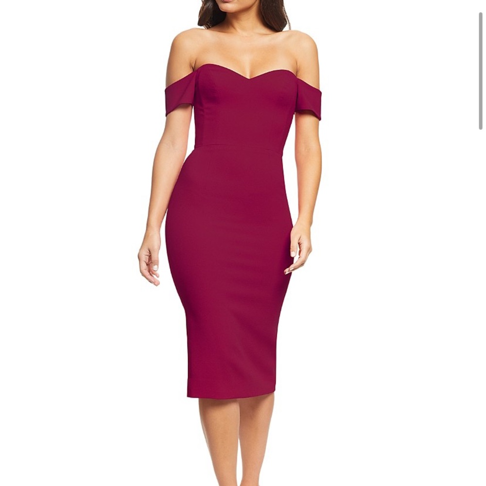 NWT Dress the Population Bailey Burgundy Dress L